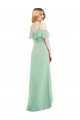 Best High Low Off the Shoulder Wrap Chiffon Bridesmaid Dress  UK