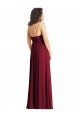 Best V-Neck Low Back Maxi Formal Wrap Chiffon Bridesmaid Dress UK