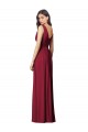 Best Draped V-Neck Shirred Chiffon Maxi Bridesmaid Dress UK