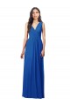 Best Draped V-Neck Shirred Chiffon Maxi Bridesmaid Dress UK