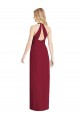 Best V-Neck Halter Chiffon Maxi Formal Bridesmaid Dress Open Back UK