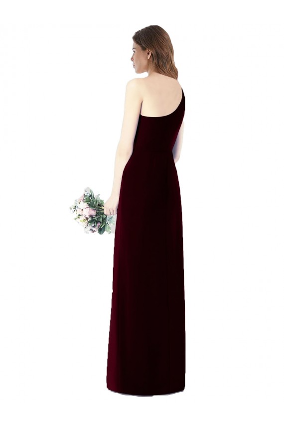 Best One Shoulder Chiffon Trumpet Bridesmaid Dress UK