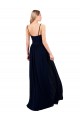 Best Draped A-Line Chiffon Formal Bridesmaid Dress with Spaghetti Straps and High Slit UK