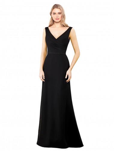 Best V-Neckline Chiffon Bridesmaid Dress / Prom Dress with Draped Bodice UK