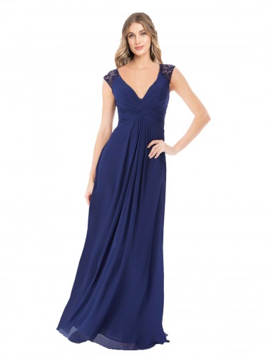 Best Embroidered Keyhole Back Chiffon Bridesmaid Dress UK
