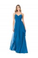 Best Simple Sweetheart Chiffon Bridesmaid Dress with Cascading Overlay UK