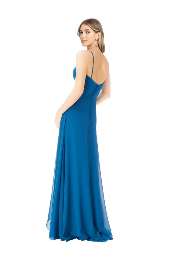 Best Simple Sweetheart Chiffon Bridesmaid Dress with Cascading Overlay UK