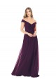 Best Classic Off the Shoulder Draped Chiffon Bridesmaid Dress UK