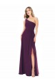 Best One Shoulder Chiffon Bridesmaid Dress with Tie Belt UK