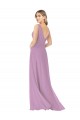 Best Simple Chiffon V-Neck Bridesmaid Dress with Draped V-Back UK