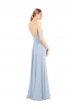 Best Luxe Chiffon Straight Neckline Long Chiffon Bridesmaid Dress with Skinny Straps UK