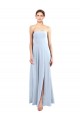 Best Fitted Strapless Full Length Chiffon Bridesmaid Dress with Front Slit UK
