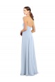 Best Fitted Strapless Full Length Chiffon Bridesmaid Dress with Front Slit UK