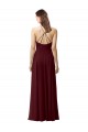 Best Slim Long High Halter Neck Chiffon Bridesmaid Dress with High Side Slit UK