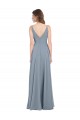 Best Fitted V-Neckline Long Chiffon Bridesmaid Dress with V-Back UK