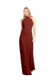 Best Slim High Neck Halter Fitted Open Back Chiffon Bridesmaid Dress / Prom Dress UK