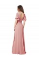Best Flutter Sleeves Plunging V-Neck Boho Chiffon Bridesmaid Dress UK
