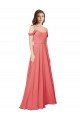 Best Draped Off the Shoulder Straps Chiffon Bridesmaid Dress UK