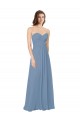 Best Chiffon A-Line Wraparound Draping Long Bridesmaid Dress UK