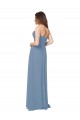 Best Chiffon A-Line Wraparound Draping Long Bridesmaid Dress UK