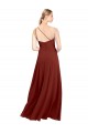Best Fit and Flare One Shoulder Long Chiffon Bridesmaid Dress with High Slit UK