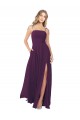 Best Chiffon Bridesmaid Dress with Front Slit and Keyhole Back UK