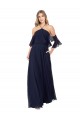 Best Halter Neck Cold Shoulder Flutter Sleeves Bridesmaid Dress UK