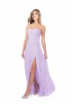 Best Draped Sweetheart Chiffon Bridesmaid Dress with High Slit UK