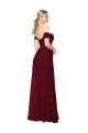 Best Shirred Sweetheat Neckline Off the Shoulder Long Chiffon Bridesmaid Dress / Formal Prom Dress UK
