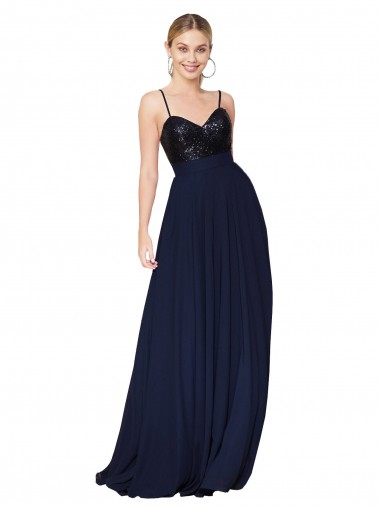 Best Sweetheart High Neck Sequin Top Long Chiffon Bridesmaid Dress / Prom Dress UK