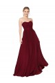 Best Draped Strapless Long A-Line Chiffon Bridesmaid Dress / Formal Prom Dress UK