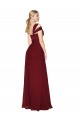 Best Off the Shoulder Long Chiffon Bridesmaid Dress / Formal Prom Dress with Side Slit UK