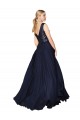 Best High Neck V-Neck Long Chiffon Bridesmaid Dress / Prom Dress with Sequin Top UK