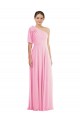 Best Bow One Shoulder Flounce Sleeve Maxi Bridesmaid Dress UK