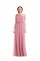Best One Shoulder Bow Blouson Bodice Maxi Bridesmaid Dress UK