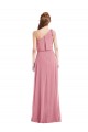 Best One Shoulder Bow Blouson Bodice Maxi Bridesmaid Dress UK