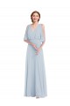 Best V-Neck Split Sleeves Blouson Bodice Maxi Bridesmaid Dress UK