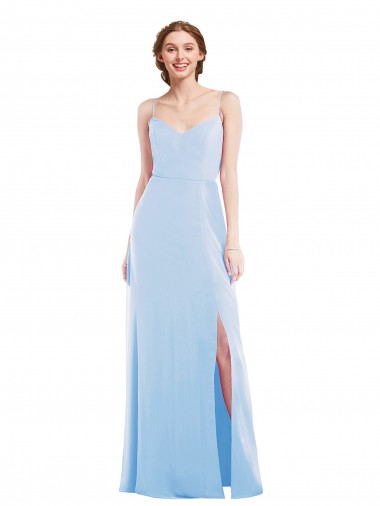 Best Tie Back Cutout Maxi Formal Bridesmaid Dress with Front Slit UK