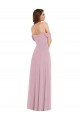 Best Off the Shoulder Draped Sleeve Maxi Bridesmaid Dress with Front Slit UK
