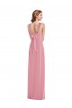 Best Draped Chiffon Grecian Column Bridesmaid Dress with Front Slit UK