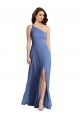 Best One Shoulder Full Length Maxi Formal Bridesmaid Dress with Flirty Slit UK