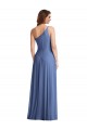 Best One Shoulder Full Length Maxi Formal Bridesmaid Dress with Flirty Slit UK