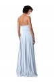 Best V-Neck Blouson Waist Long Chiffon Bridesmaid Dress with Straps UK