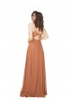 Best Chiffon Bridesmaid Dress with Tie Back Keyhole UK