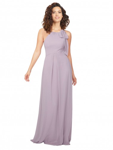 Best Halter Neck Bridesmaid Dress with Bow UK