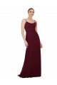 Best Scoop Neck Tied Keyhole Back Chiffon Bridesmaid Dress UK