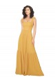 Best Tied Strap Square Neck Long Chiffon Bridesmaid Dress UK