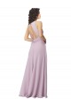 Best High-Halter Chiffon Bridesmaid Dress with Keyhole Cowl Back UK