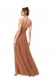 Best Cowl Neck Chiffon Bridesmaid Dress with Front Slit UK