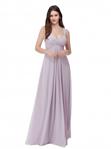 Best Draped Chiffon Bridesmaid Dress with Sash UK